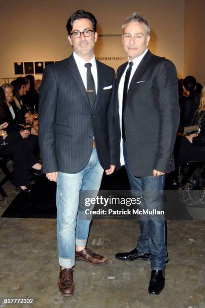 Isaac Franco and Ken Kaufman attend Kaufman Franco Runway Show Presented by Neiman Marcus Beverly Hills at Griffin Gallery at Griffin Gallery on...