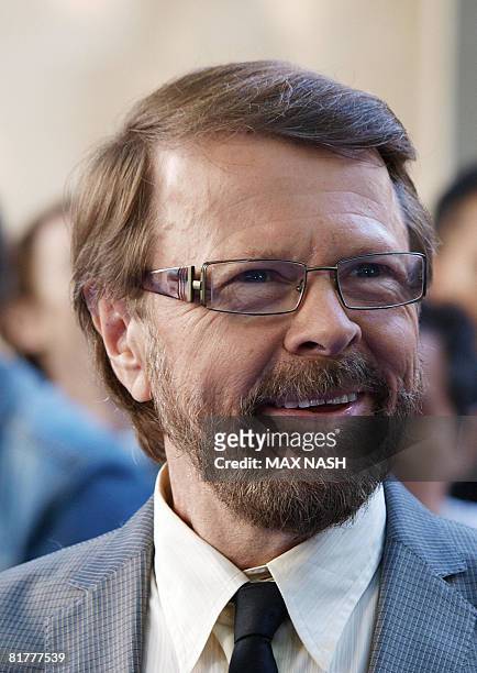 Bjorn Ulvaeus of the Swedish group Abba arrives for the World Premiere of the film Mamma Mia in London's Leicester Square, on June 30, 2008. AFP...