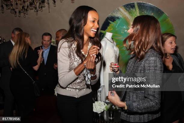 Quiana Grant and Olivia Palermo attend Ann Taylor Spring 2011 Preview Party at Gramercy Park Rooftop on October 20, 2010 in New York.