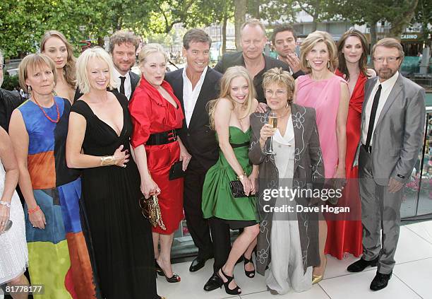 The cast of Mamma Mia! The Movie arrives at the World Premiere of Mamma Mia! The Movie at the Odeon Leicester Square on June 30, 2008 in London,...