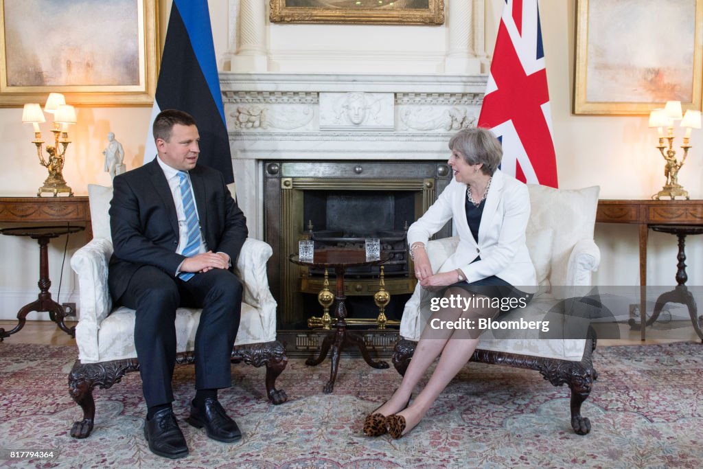 U.K. Prime Minister Theresa May Welcomes Estonia's Prime Minister Juri Ratas