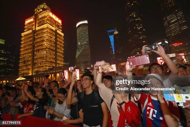 General view as FC Bayern Muenchen players visiting the Oriental Pearl Tower during the Audi Summer Tour 2017 on July 18, 2017 in Shanghai, China.