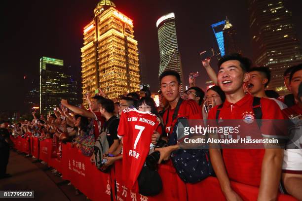 General view as FC Bayern Muenchen players visiting the Oriental Pearl Tower during the Audi Summer Tour 2017 on July 18, 2017 in Shanghai, China.