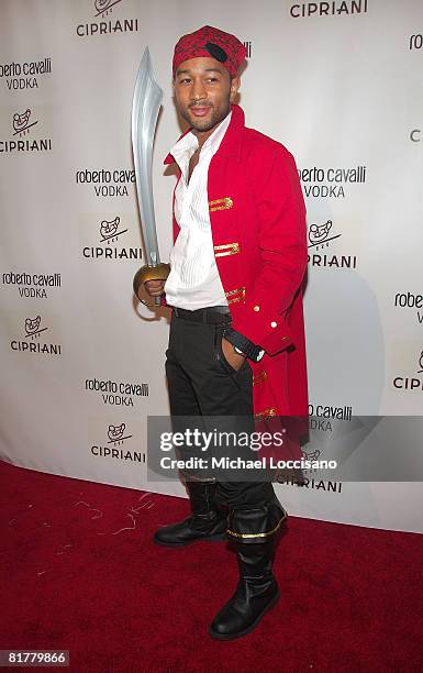 Musician John Legend arrives to Roberto Cavalli's Halloween Party at Cipriani 42nd Street in New York City on October 31, 2007.