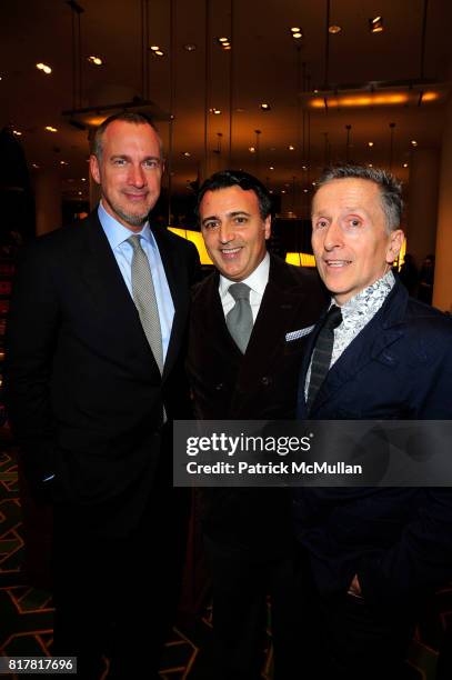 Edward Menicheschi, ? and Simon Doonan attend Mark Lee celebrates TOD'S Diego Della Valle recipient of the Fashion Group International Brand...