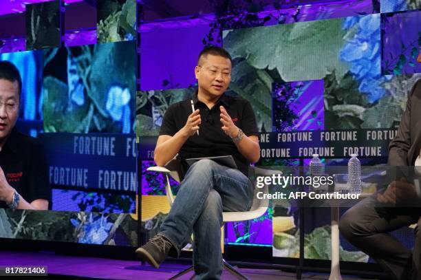 Davis Wang, co-founder and CEO of Chinese startup Mobike, speaks at the Fortune Brainstorm Tech conference July 17, 2017 in Aspen, Colorado. Fast...