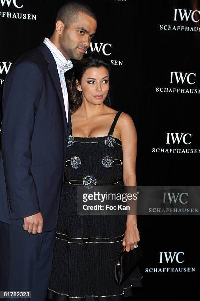 Tony Parker and Eva Longoria Parker attend the Zinedine Zidane Limited Edition IWC Watch Launch Party at the Palais de Chaillot on June 16, 2008 in...