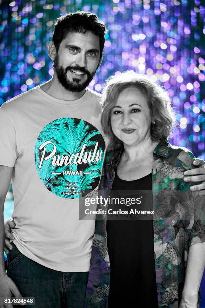 Spanish actors Paco Leon and Carmen Machi attend 'La Tribu' photocall at the La Rosa Club on July 18, 2017 in Madrid, Spain.