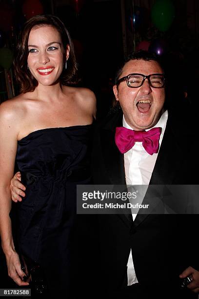 Designer Alber Elbaz and actress Liv Tyler attends the Lanvin Party during the '09 Spring Summer Paris Fashion Week on June 30, 2008 in Paris, France.