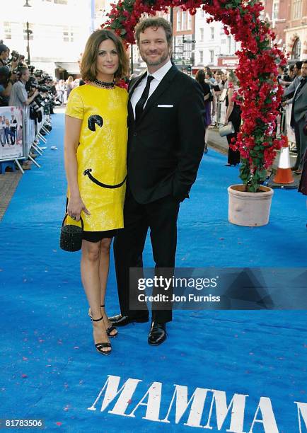 Actor Colin Firth and his wife Livia Giuggioli attend the Mamma Mia! The Movie world premiere held at the Odeon Leicester Square on June 30, 2008 in...