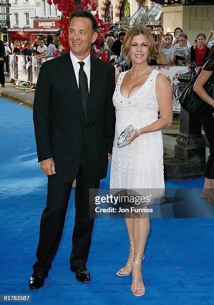 Executive Producers Tom Hanks and Rita Wilson attend the Mamma Mia! The Movie world premiere held at the Odeon Leicester Square on June 30, 2008 in...