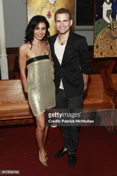 Fati Parsia and Zev Eisenberg attend DAVID FOOTE'S MADONNA CHILD Opening at St. John's Lutheran Church on October 27, 2010 in New York City.