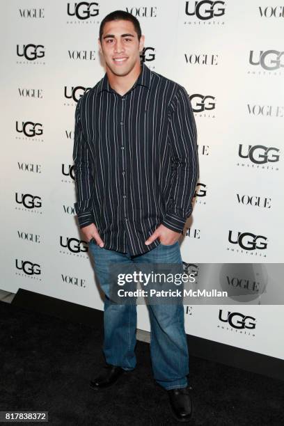 Josh Mauga attends UGG Australia and VOGUE Celebrate Madison Avenue Opening at UGG Australia on October 28, 2010 in New York City.