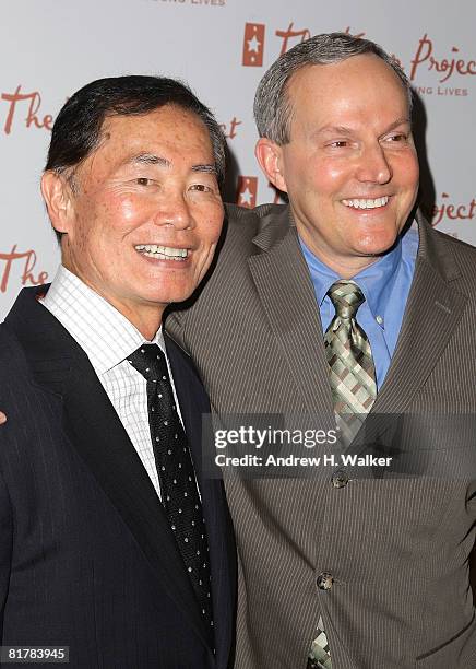 Actor George Takai and producer Brad Altman attend the 8th Annual The Trevor Project Benefit Gala at The Mandarin Oriental Hotel on June 30, 2008 in...