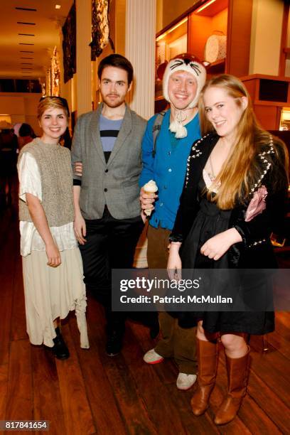 Janelle Abbott, Willie Norris, Zachary Clark, Emily Hudson and attend Louis Vuitton & Parsons "RECONSTRUCTION 2.0" at Louis Vuitton on October 13,...