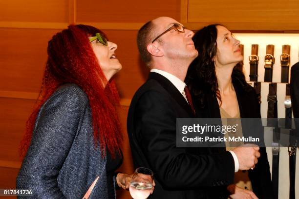 Patricia Field, Simon Collins and Nicole Phelps attend Louis Vuitton & Parsons "RECONSTRUCTION 2.0" at Louis Vuitton on October 13, 2010 in New York...