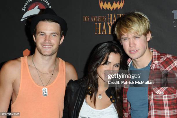James Preston, Josie Loren and Chord Overstreet attend 2nd Annual Los Angeles Haunted Hayride at Griffith Park's Old Zoo on October 10, 2010 in Los...