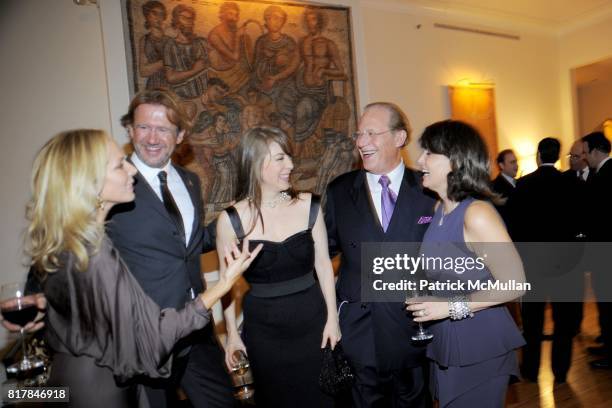 Maria Eugenia Maury Arria, Manolo Lestre, Edith Gonzalez, Dr. William Haseltine and Laura Pilson attend Aid for AIDS Planning Party for the 2010 MY...