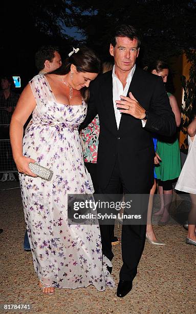 Pierce Brosnan and wife Kelly Shaye Smith attend the 'Mamma Mia!' World Premiere after party on June 30, 2008 in London, England.