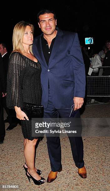 Tamer Hassan and guest attend the 'Mamma Mia!' World Premiere after party on June 30, 2008 in London, England.