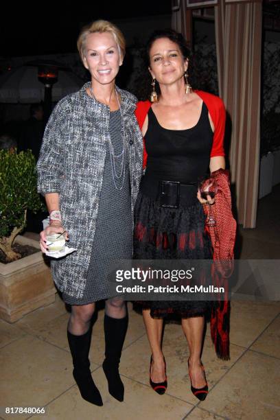 Cheryl Saban and Lisa Eisner attend Malcolm Gladwell And Lisa & Eric Eisner Dinner in Celebration and Support of Y.E.S. At The Sunset Tower on...