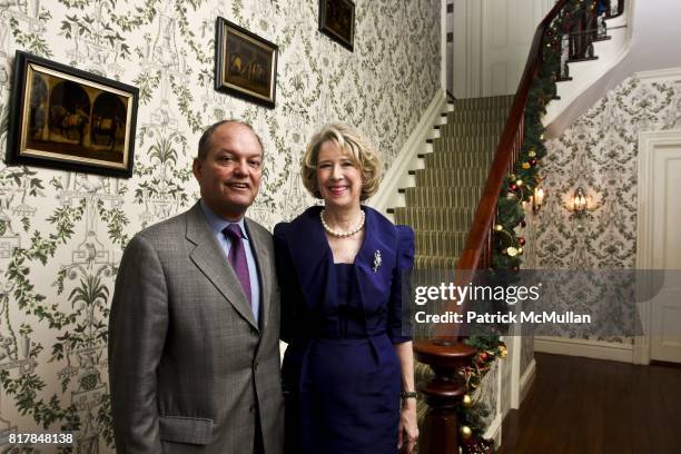 Marc Jacoby and Diana Jacoby attend Barbara Bancroft, Mario Buatta & Mary Phipps Invite You to the Preview Party for HOME FOR THE HOLIDAYS at Old...