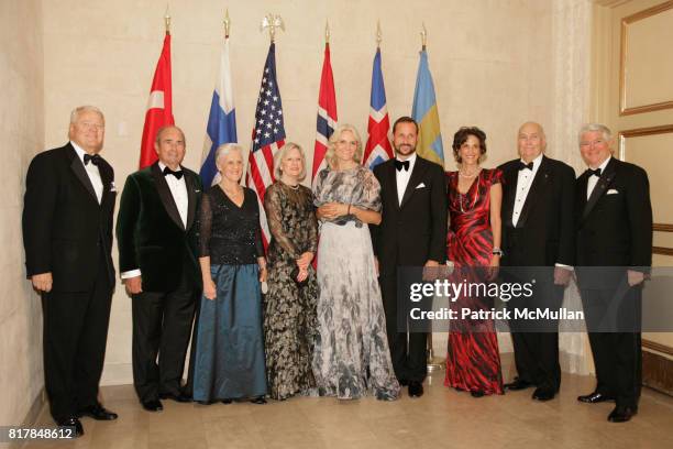 Royal Highness Crown Princess Mette-Marit, Royal Highness Crown Prince Haakon, ?, ? and Ed Gallagher attend The American-Scandinavian Foundation Gala...