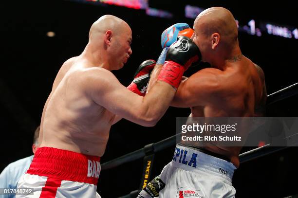 Adam Kownack, left, of Poland squares off against Artur Szpilka of Poland in their Heavyweight fight at Nassau Veterans Memorial Coliseum on July 15,...