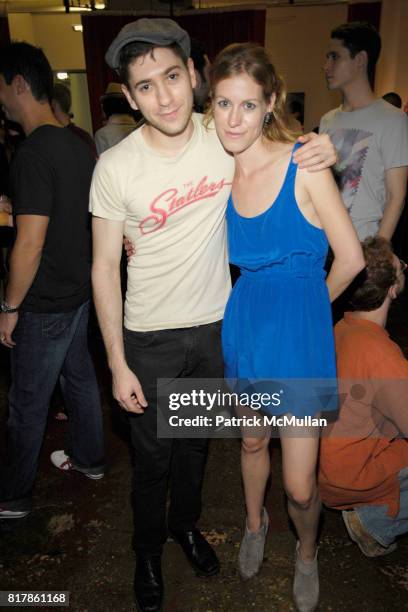 Michael Zegen and Carrie Shaltz attend Adam Suerte, Zach Hyman, The Shaltzes Studio Opening at The Damn on September 24, 2010.
