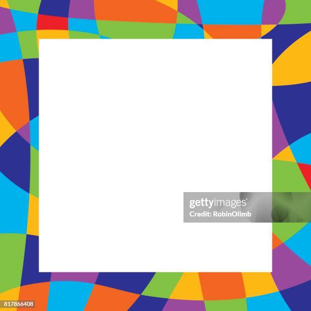 square abstract colorful frame - square frame stock illustrations