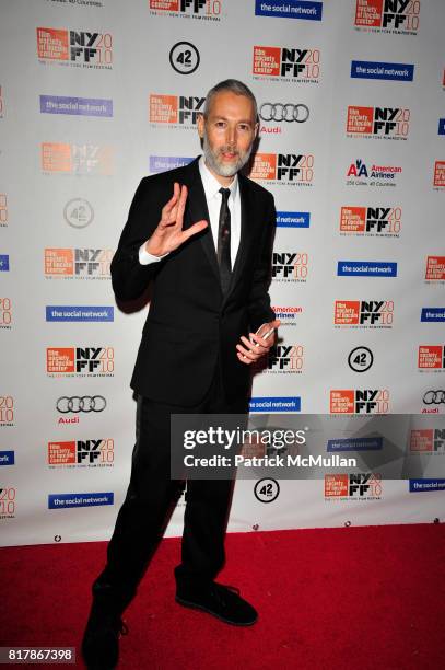 Adam Yauch attends THE SOCIAL NETWORK red-carpet arrivals at Alice Tully Hall Lincoln Center NYC on September 24, 2010 in New York City.