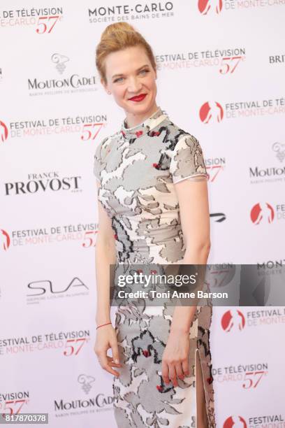 Odile Vuillemin arrives at the Opening Ceremony of the 57th Monte Carlo TV Festival and World premier of Absentia Serie on June 16, 2017 in...