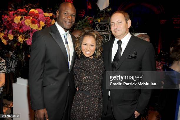Keith Bulluck, Alina Cho and John Demsey attend NEW YORKERS FOR CHILDREN 2010 Fall Gala at Cipriani 42nd on September 21, 2010 in New York City.