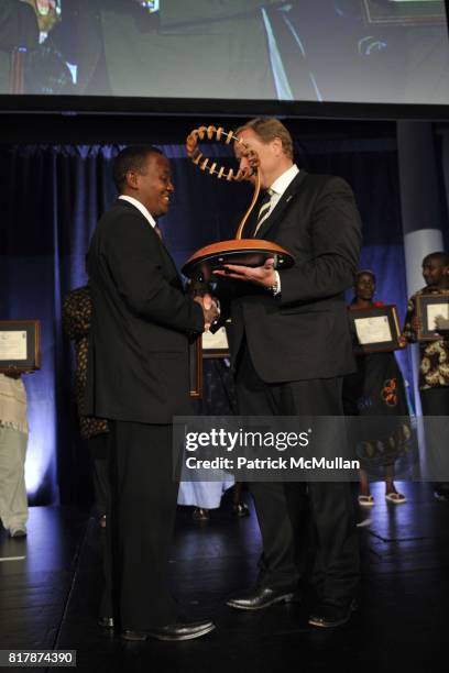 Jean Claude and Dirk Niebel attend UNDP Equator Prize 2010 at The American Museum of Natural History on September 20, 2010 in New York City.