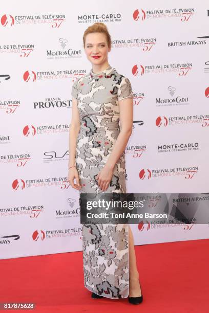 Odile Vuillemin arrives at the Opening Ceremony of the 57th Monte Carlo TV Festival and World premier of Absentia Serie on June 16, 2017 in...