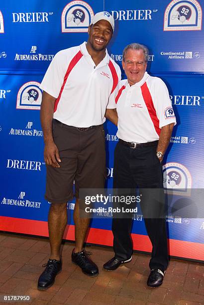 Former NY Giant Michael Strahan and attorney Marc Dreier pose at the 2008 Michael Strahan/Dreier LLP Charity Golf Tournament at Century Country Club...