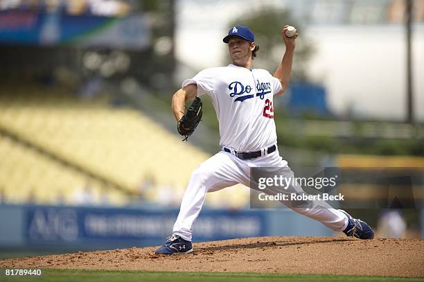 Los Angeles Dodgers Clayton Kershaw in action, taking lead vs Chicago White Sox. Los Angeles, CA 6/26/2008 CREDIT: Robert Beck