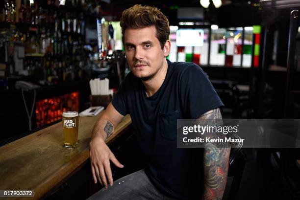 John Mayer prepares for his upcoming Dive Bar Tour with Bud Light on June 27, 2017 in New York City.