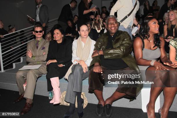 Hamish Bowles, Candy Pratts Price, Alexandra Kotur, Andre Leon Talley and Serena Williams attend VERA WANG Spring/Summer 2011 Presentation at The...