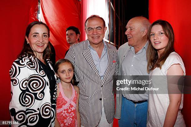 Dominique Blanc and her daughter, Christian Lacroix and Michel Piccoli and his grandaughter attend the Christian Lacroix Haute Couture Autumn Winter...