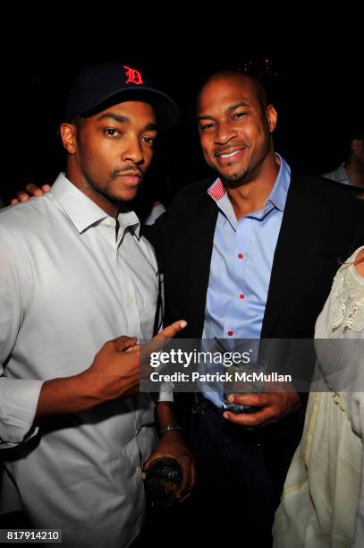 Anthony Mackie and Finesse Mitchell attend LAVO NY Grand Opening at LAVO NYC on September 14, 2010 in New York City.