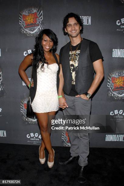 Brandee Tucker and Michael Steger attend Guitar Hero - Warriors of Rock Launch Party at Paramount Backlot on September 27, 2010 in Los Angeles,...