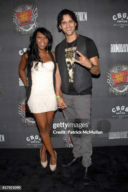 Brandee Tucker and Michael Steger attend Guitar Hero - Warriors of Rock Launch Party at Paramount Backlot on September 27, 2010 in Los Angeles,...