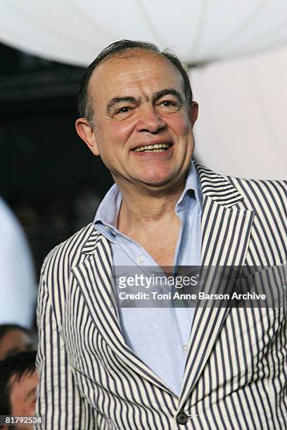 Christian Lacroix walks the runway at the Christian Lacroix '09 Autumn-Winter Haute Couture fashion show at the Pompidou Center on July 1, 2008 in...