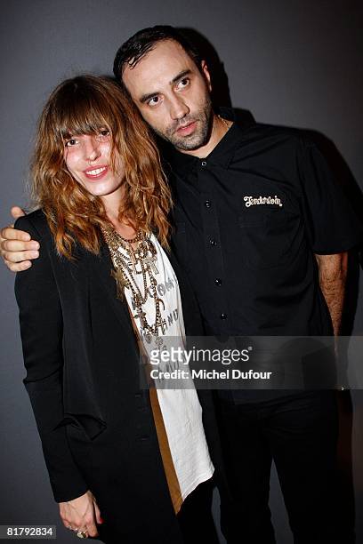 Lou Doillon and Riccardo Tisci walks at the Givenchy '09 Fall Winter Haute Couture fashion show on July 1, 2008 in Paris, France.