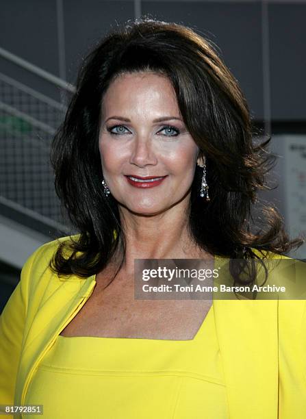 Actress Lynda Carter attends Christian Lacroix '09 Autumn-Winter Haute Couture fashion show at the Pompidou Center on July 1, 2008 in Paris, France.