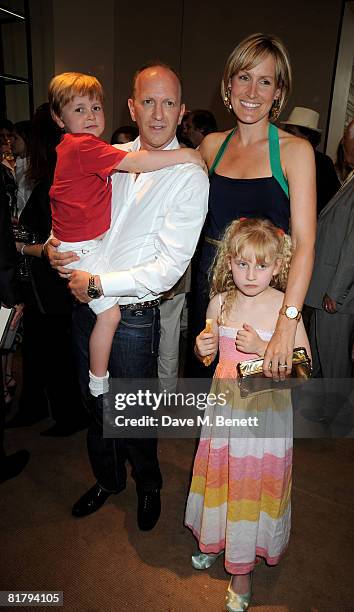 Simon Sebag Montefiore and Santa Montefiore with their children attend the book launch party of Simon Sebag Montefiore's book 'Sashenka', at Asprey...