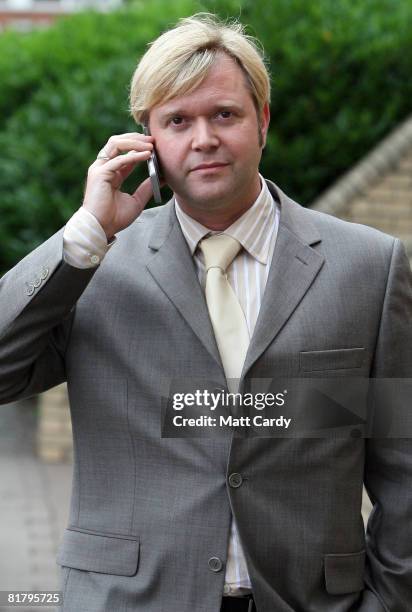 Darren Day leaves Cardiff Magistrates Courthouse after appearing on charges of drink driving on July 2 2008 in Cardiff, Wales. The English actor,...