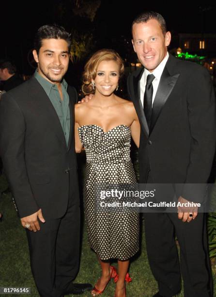 Wilmer Valderrama, Eva Longoria and Lance Armstrong