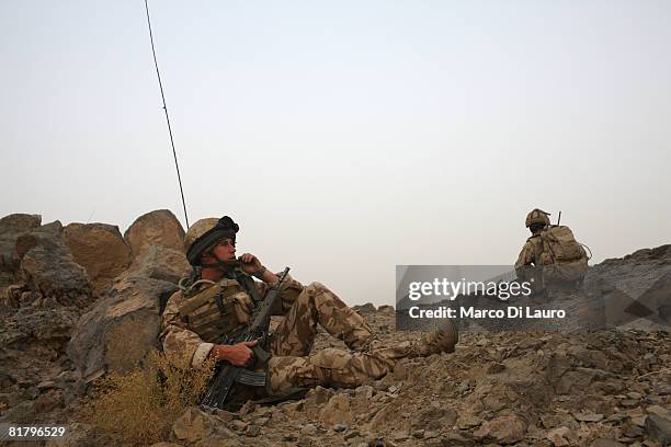 British Paratroopers from the 3rd Battalion The Parachute Regiment take part in an operation to search three compounds and look for weapons on July...